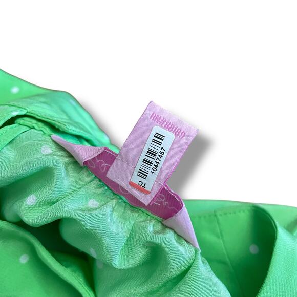Lilly Pulitzer Silk Polka Dot Halter Top Green Ruffle Hem Medium M - Picture 8 of 8